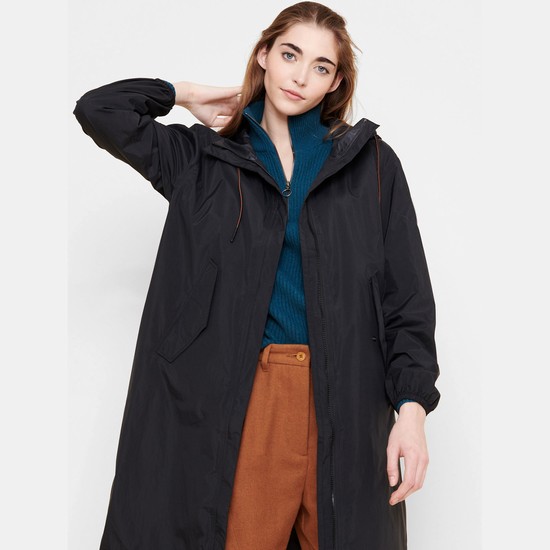 Aigle The Long Packable Parkas Women Black ZA-90873